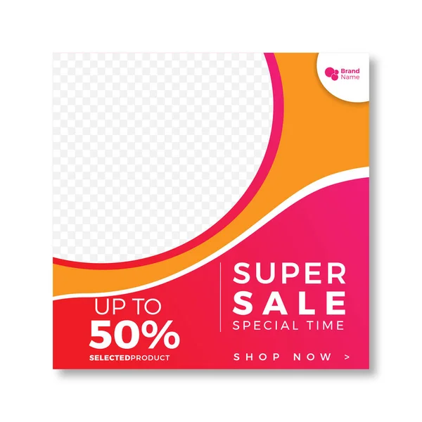 Super Sale Social Media Banner Template Best Website Landing Page — Stock Vector