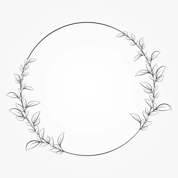 Botanical Frame Simple Vector Design — Vector de stock