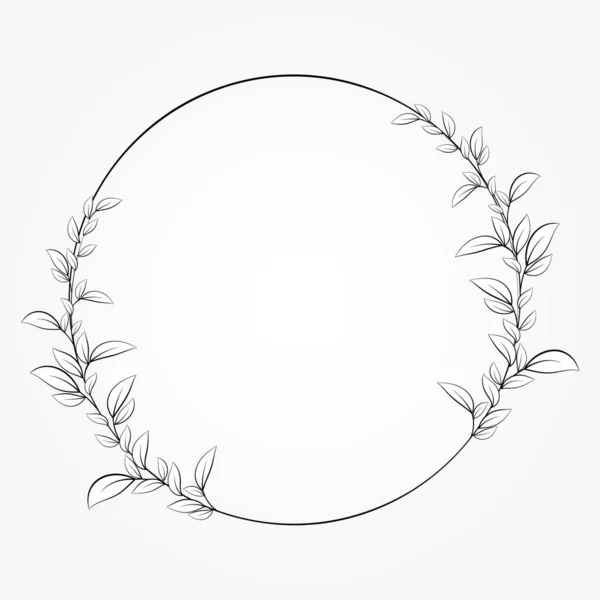 Botanical Frame Simple Vector Design — Stockvektor