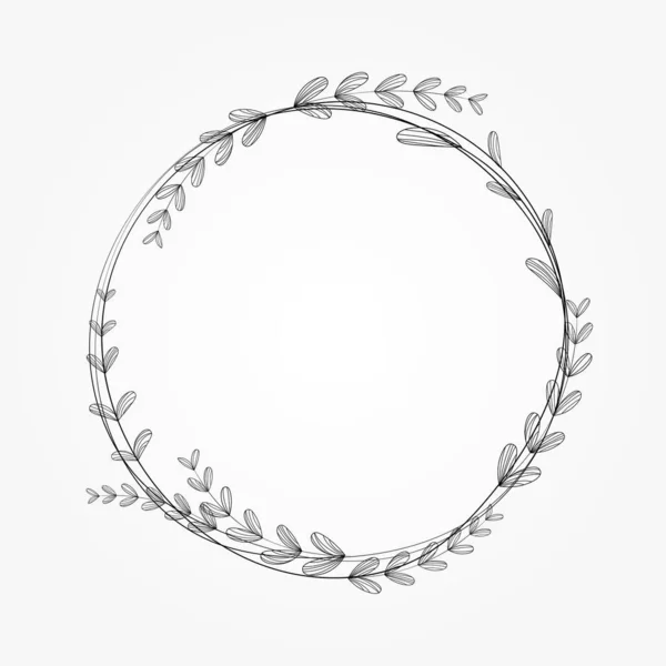 Circle Botanical Frame Vector Design —  Vetores de Stock