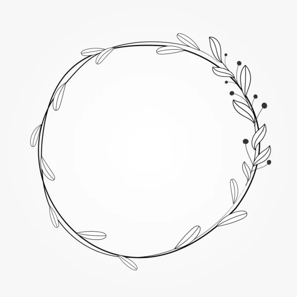 Botanical Frame Circle Floral Illustration Isolated Design —  Vetores de Stock