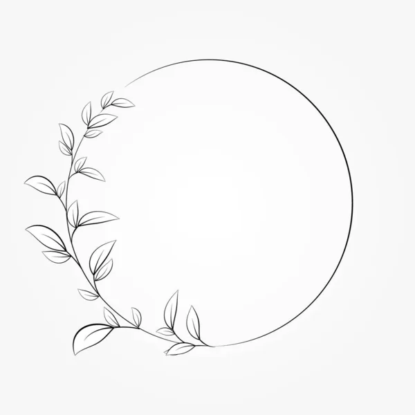 Kreis Einfacher Botanischer Blattvektor — Stockvektor