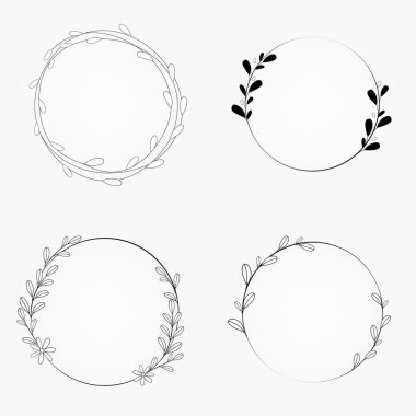 simple set vector botanical wreath design