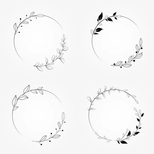 set floral vector design botanical cicle