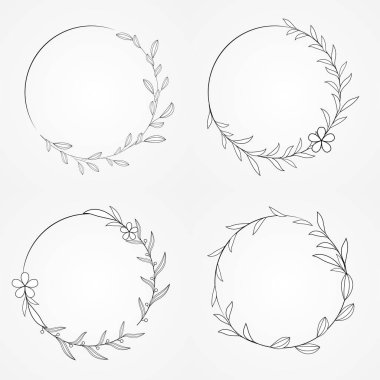 floral frame botanical circle design