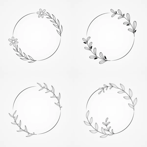 Circle Frame Botanical Frame Vector Design — Stockvektor