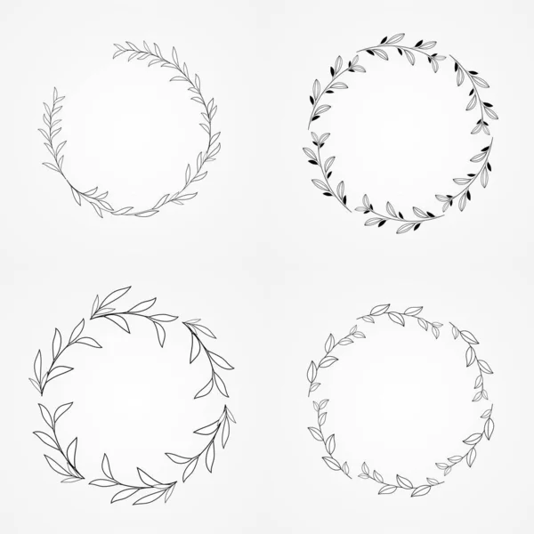 Design Circle Botanical Frame — Stock vektor