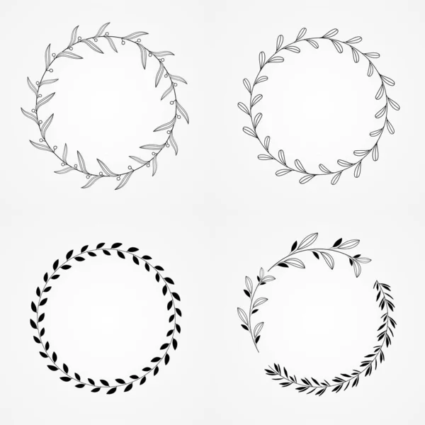 Frame Circle Botanical Frame Design Isolated — Stok Vektör