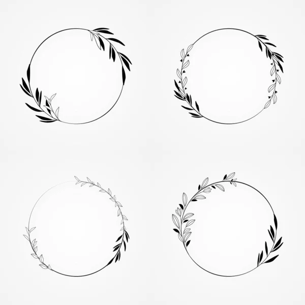 Frame Circle Floral Vector — Vettoriale Stock
