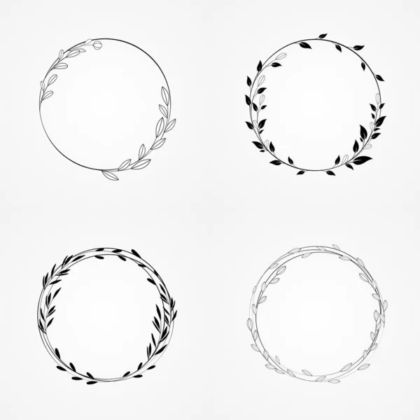 Floral Frame Vector Botanical Circle Design Vecteurs De Stock Libres De Droits