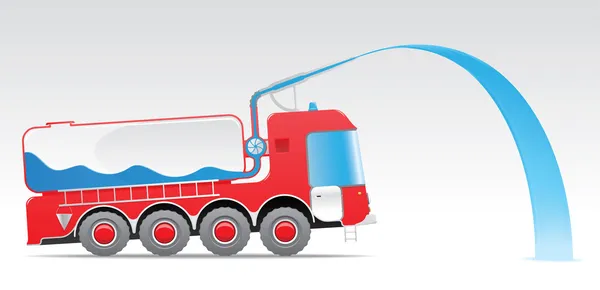 Feuerwehrauto schüttet Wasser aus Stockillustration