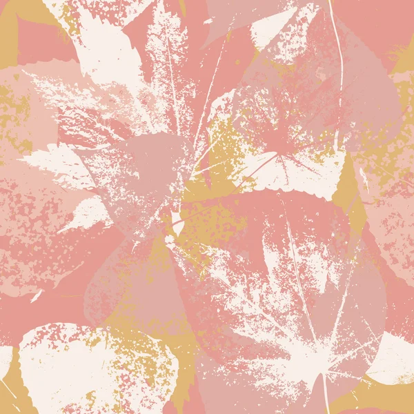 Patrón sin costura abstracto con hojas y flores — Vector de stock