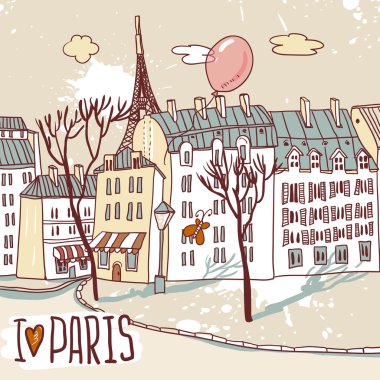 Paris urban sketch vector