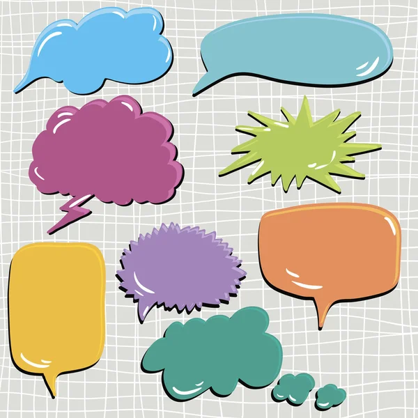 Set of speech and thought blobs — Stock Vector