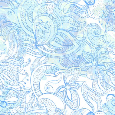 doku soyut çiçekli