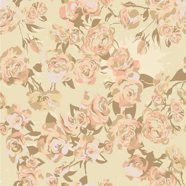 Motif floral sans couture avec rose — Image vectorielle