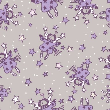 vektör Noel angels bir karikatür tarzı ile seamless modeli. tekstiller için tasarlanmış, duvar kağıdı.