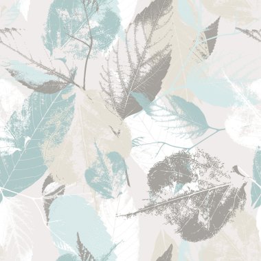 Abstract seamless pattern with leaves and flowers Background with flowers grunge texture clipart