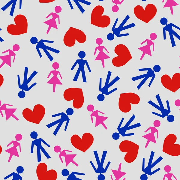 Seamless pattern with hearts and symbols of male and female for Valentine's Day backgrounds romantic seamless pattern — стоковий вектор