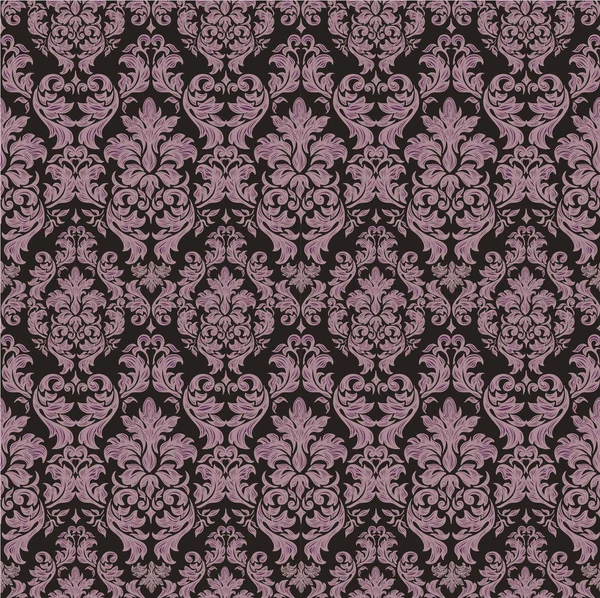 Fond vintage sans couture Fond vectoriel pour le design textile. Papier peint, fond, motif baroque — Image vectorielle