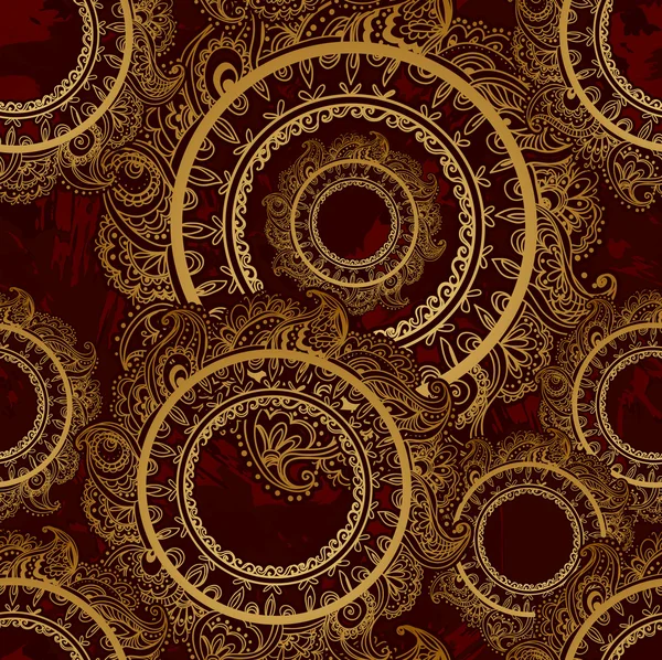 Deluxe kruh bezešvé pattern, nekonečné textury s kruhem. vektorové pozadí pro textilní design. tapety, pozadí. — Stockový vektor