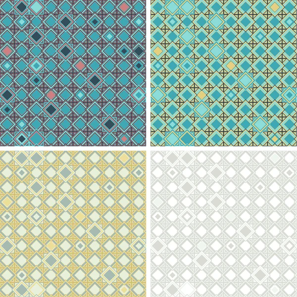 A set of geometric seamless background texture in fashion trend colors Seamless pattern, wrapper Vintage — 스톡 벡터