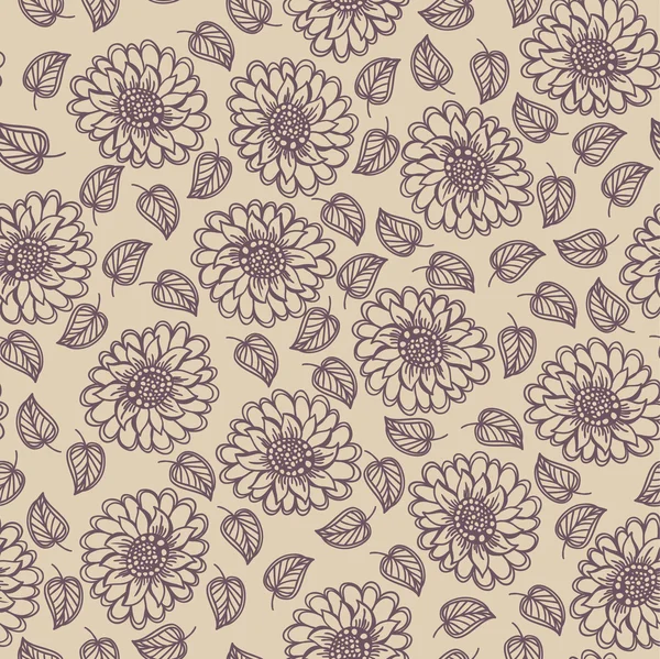 Seamless floral vector pattern, Wallpaper, Vector Background — Stock Vector