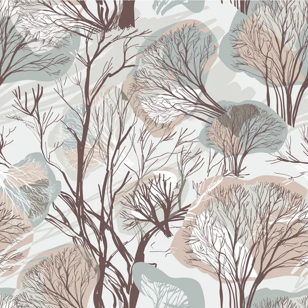 Sömlöst mönster med träd — Stock vektor