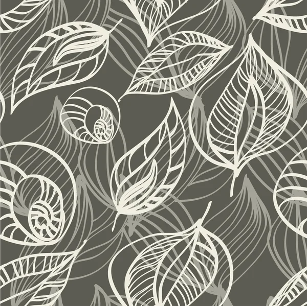 Sömlös blommönster, bakgrunden för textildesign i vintage-stil. Wallpaper, bakgrund. en sömlös bladmönster. — Stock vektor