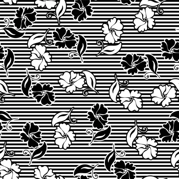 Monochrome seamless floral patterns Vector backgrounds for textile desig — Stock Vector