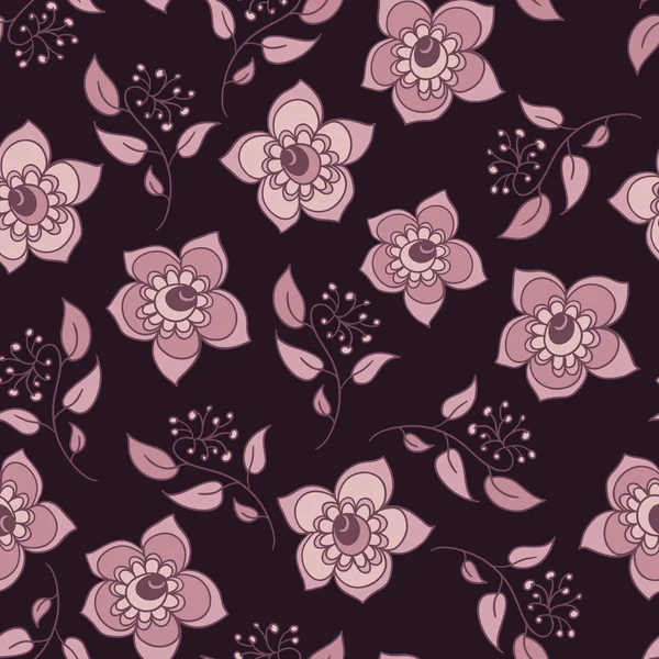 Patrón floral sin costuras, textura con flores de estilo vintage. Fondo de pantalla, fondo . — Vector de stock