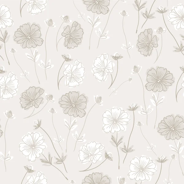 Romantický květinový bezešvé retro květinový vzorek pozadí — Stockový vektor