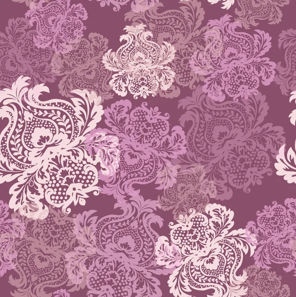 Fond vintage sans couture Fond vectoriel pour le design textile. Papier peint, fond, motif baroque — Image vectorielle