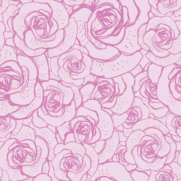 无缝的美丽花纹与玫瑰 — 图库矢量图片