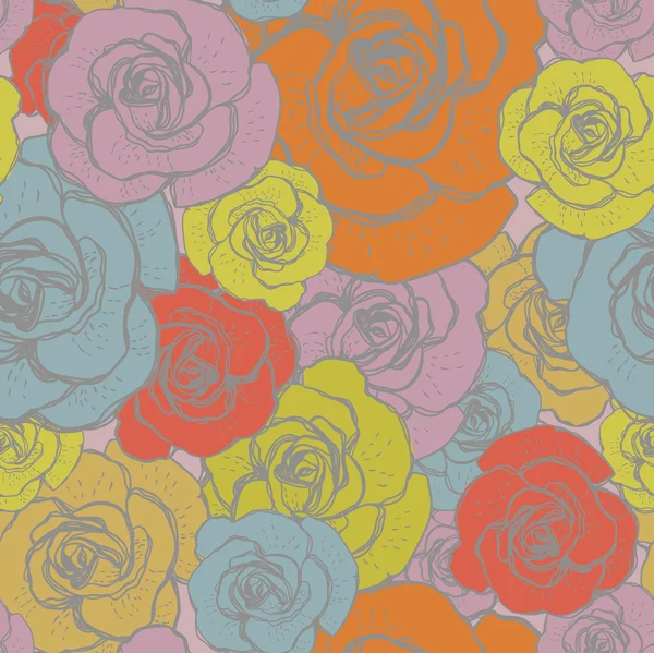Patrón sin costuras con flores rosas Fondo de pantalla, fondo . — Archivo Imágenes Vectoriales