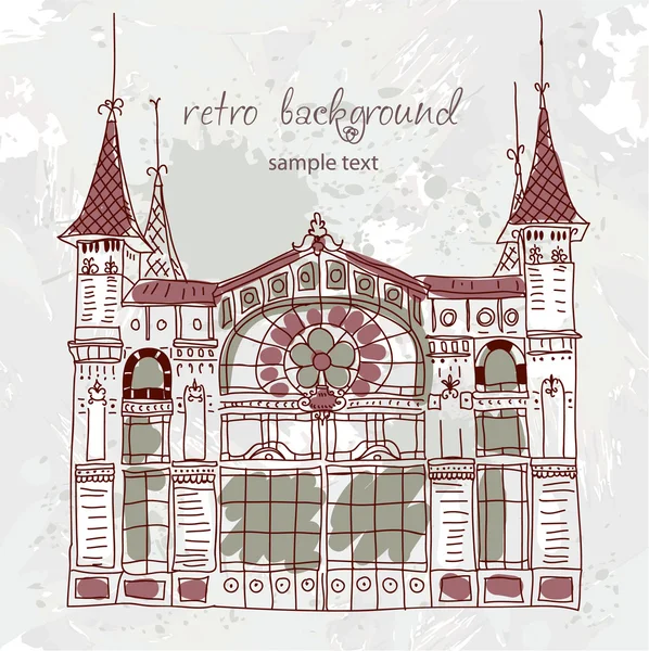 European City city background wallpaper sketch — Stock Vector