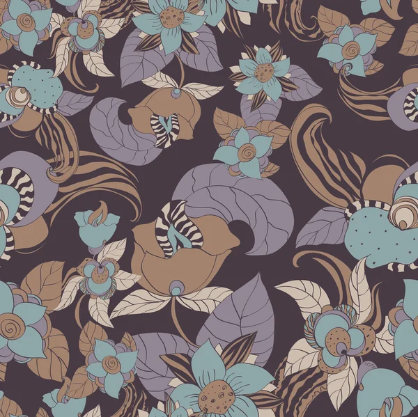Romantische bloem achtergrond naadloze retro floral patroon — Stockvector