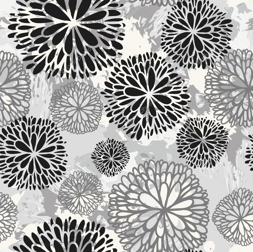 Trendy Vector Floral Background Stylish endless texture with flowers. Vector background for textile design in vintage style. Wallpaper, background