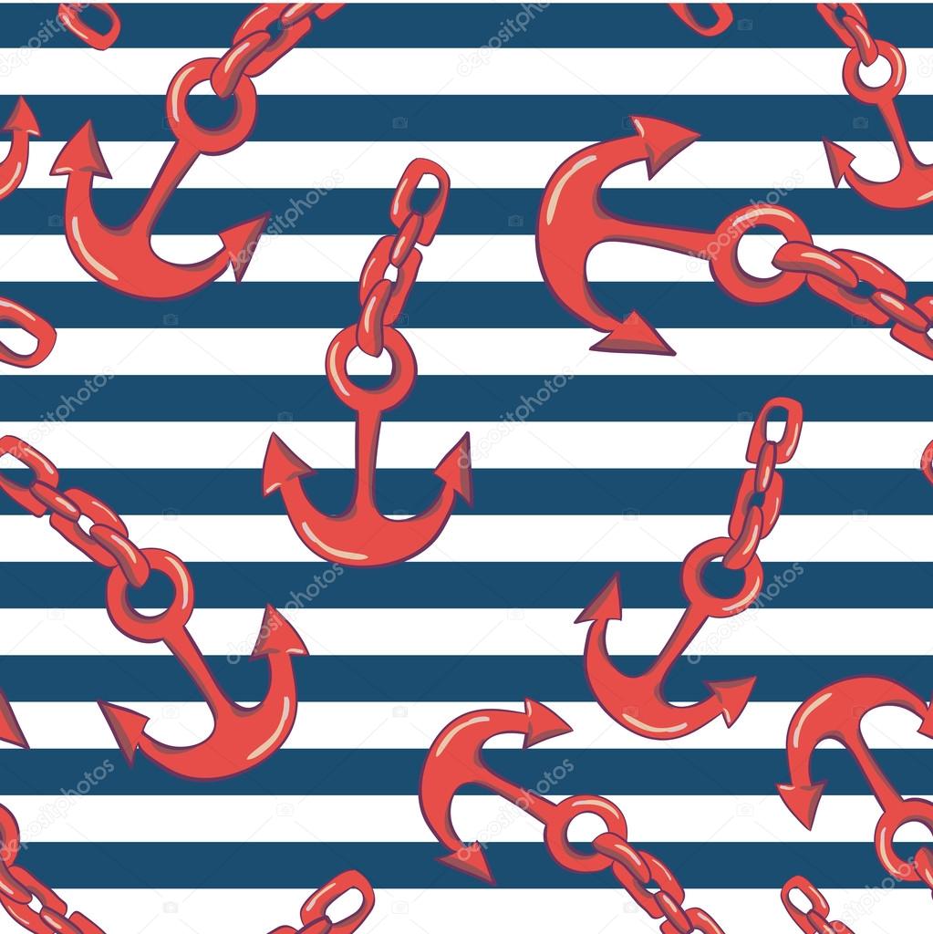 Seamless wallpaper with sea anchors