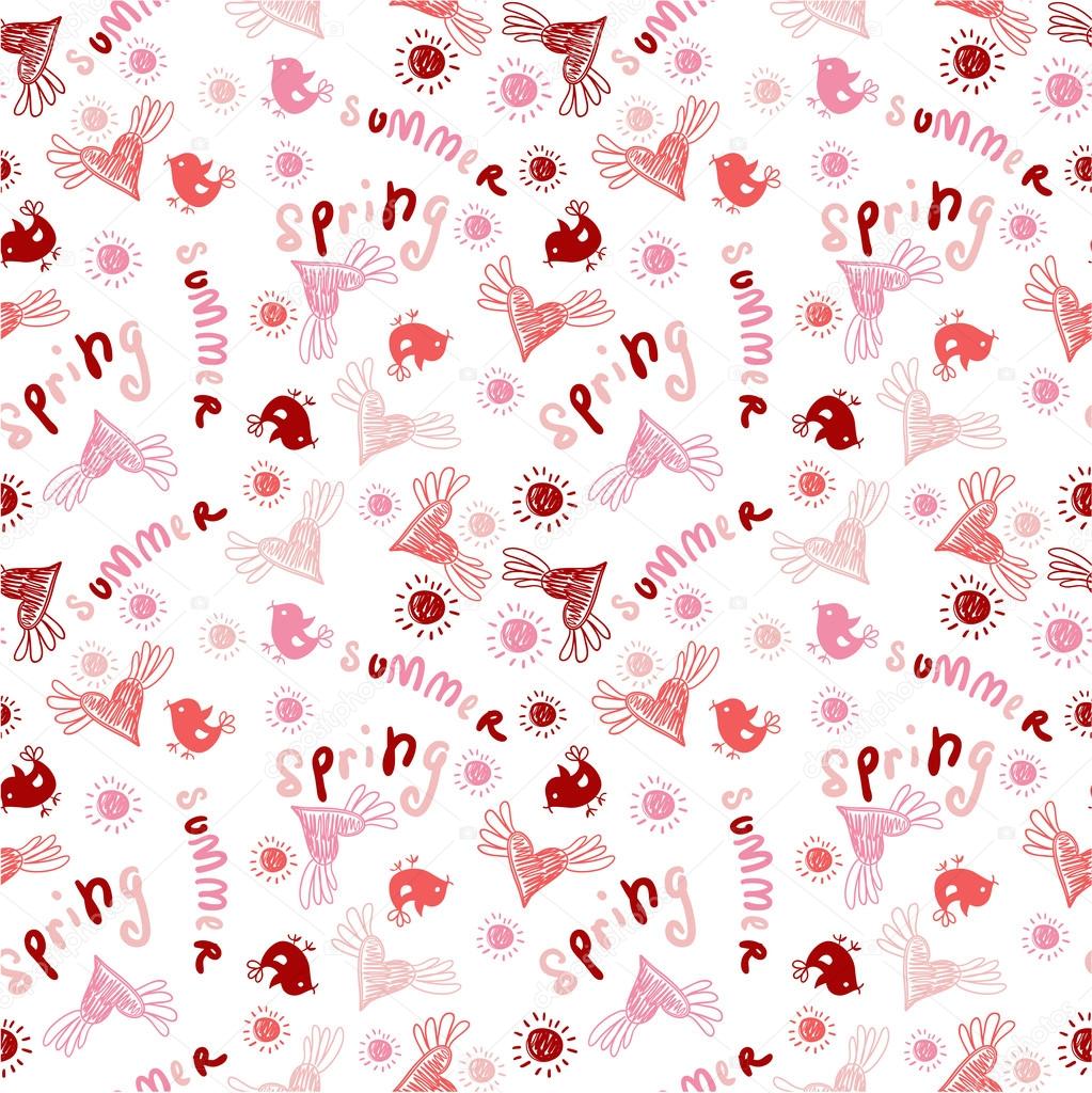 Spring fun seamless pattern