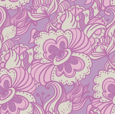 Kesintisiz çizgi film doku çiçekli.