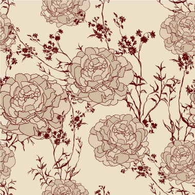 romantik çiçek antika arka plan sorunsuz retro çiçek desenli