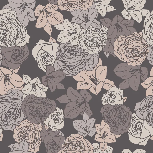 Фон с розами в винтажном стиле — стоковый вектор