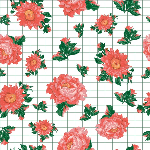 Beautiful floral seamless pattern with roses — Stock Vector