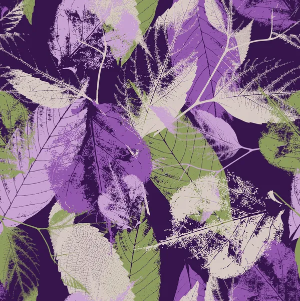 Modèle abstrait sans couture avec des feuilles et des fleurs — Image vectorielle