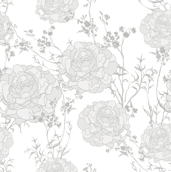 Flor romântica vintage Fundo sem costura padrão floral retro — Vetor de Stock