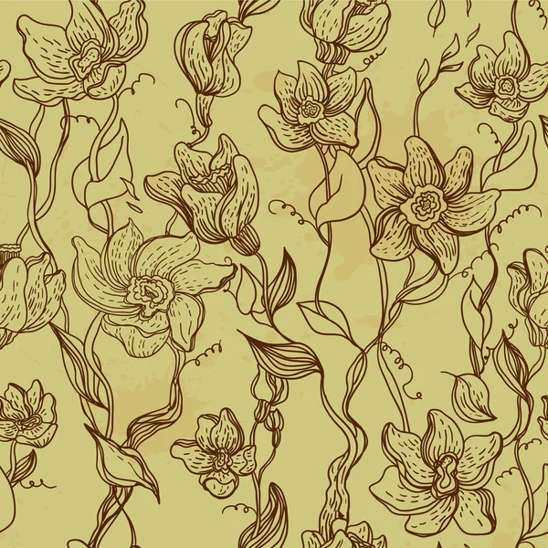 Motif floral sans couture — Image vectorielle