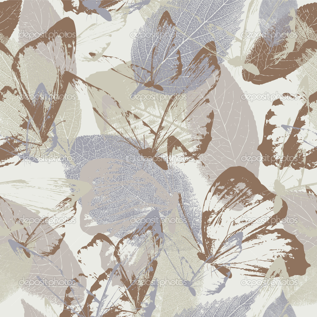 Butterflies and leaves background