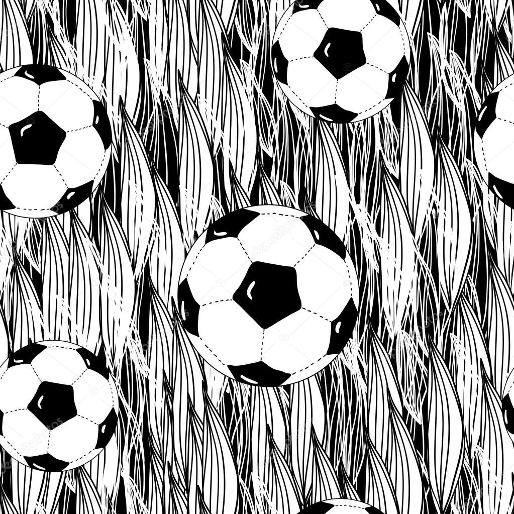 草の背景にシームレスなサッカーの壁紙 ストックベクター C Depiano