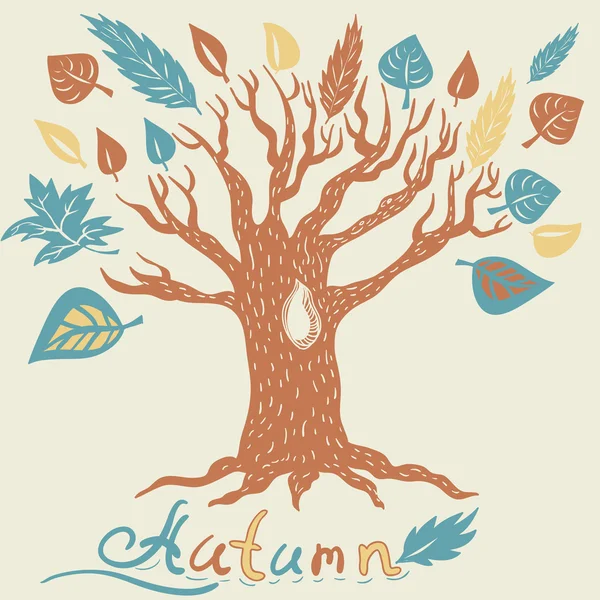 Vektor Baum Herbst Hintergrund — Stockvektor